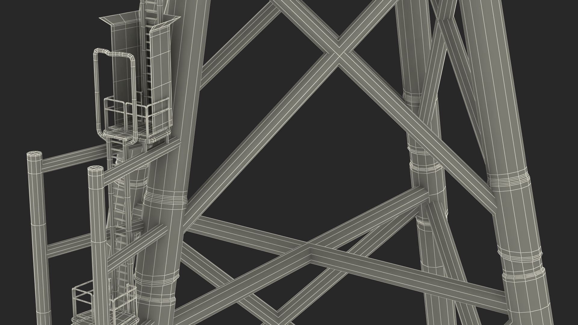 3D model Massive Offshore Wind Turbine Base Frame