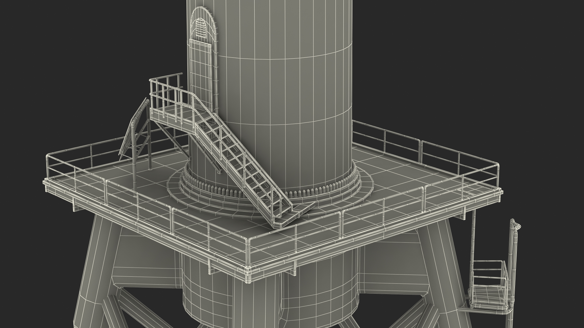 3D model Massive Offshore Wind Turbine Base Frame