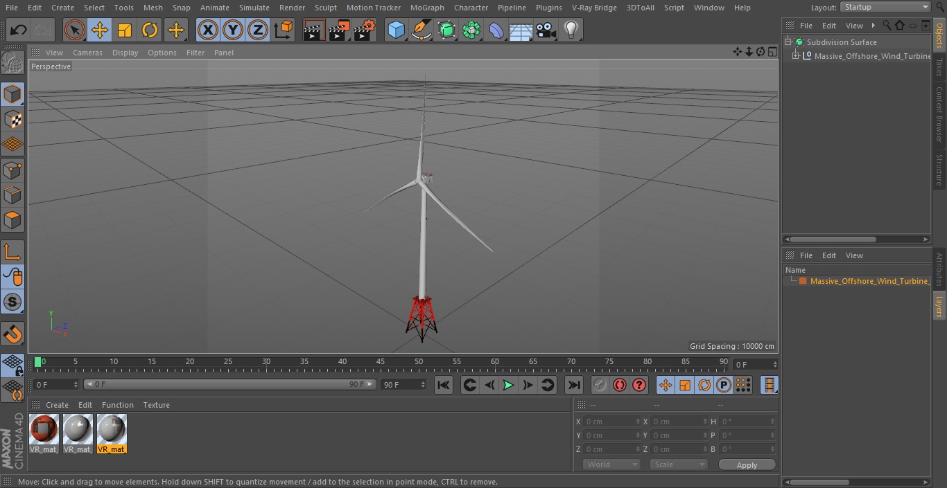 3D model Massive Offshore Wind Turbine Base Frame