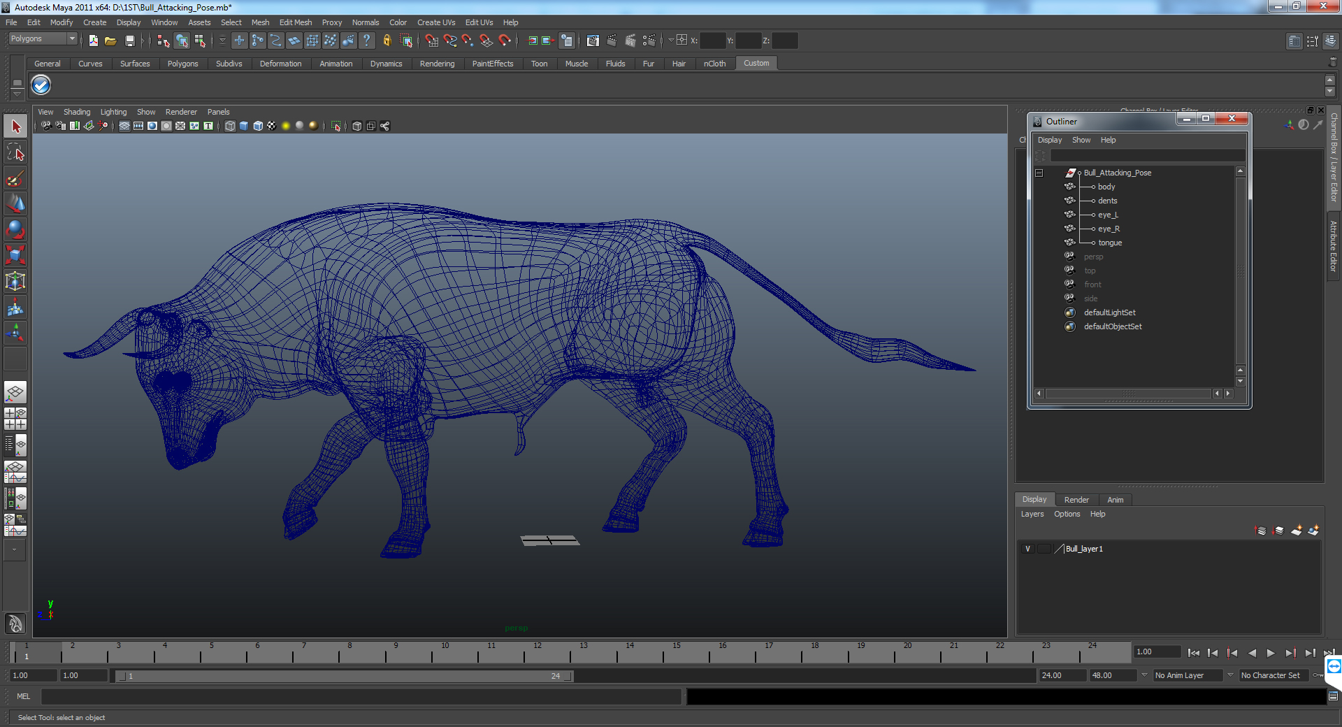 Bull Attacking Pose 3D model