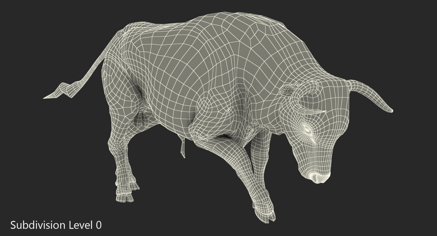 Bull Attacking Pose 3D model