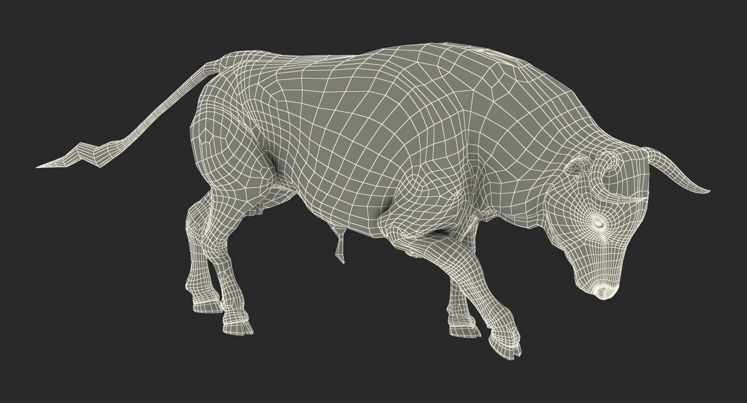 Bull Attacking Pose 3D model