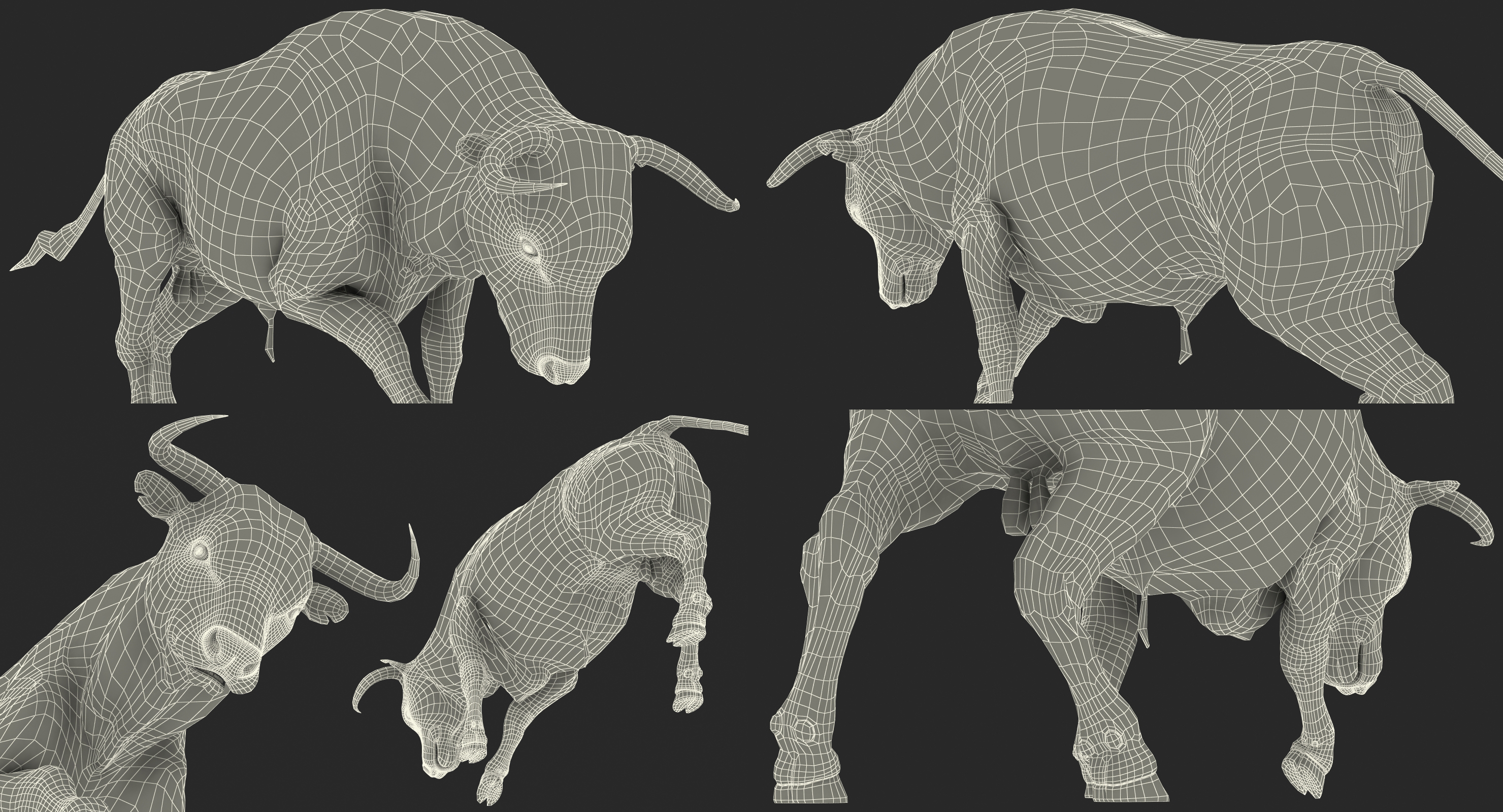 Bull Attacking Pose 3D model