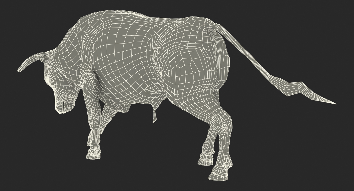 Bull Attacking Pose 3D model