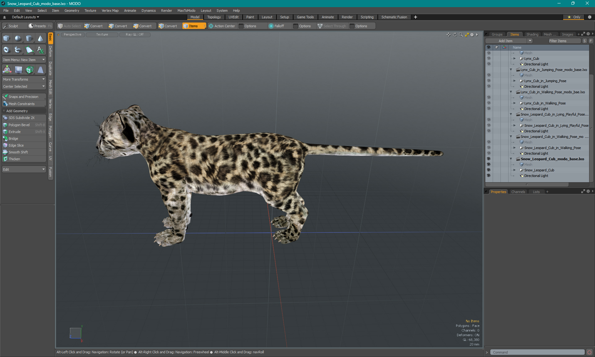 3D Snow Leopard Cub