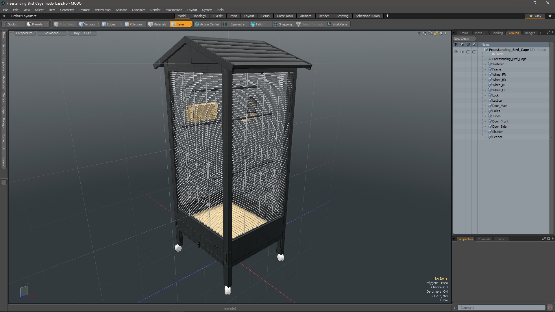 Freestanding Bird Cage 3D