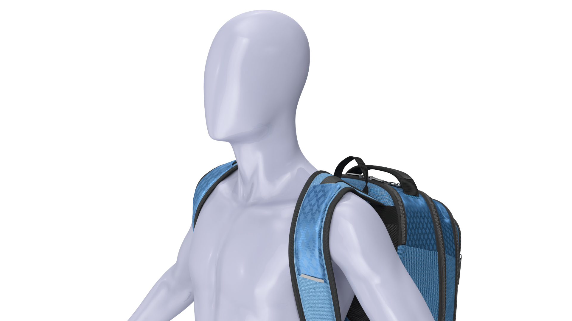 3D Samsonite Carrier GSD Backpack Blue on Mannequin model