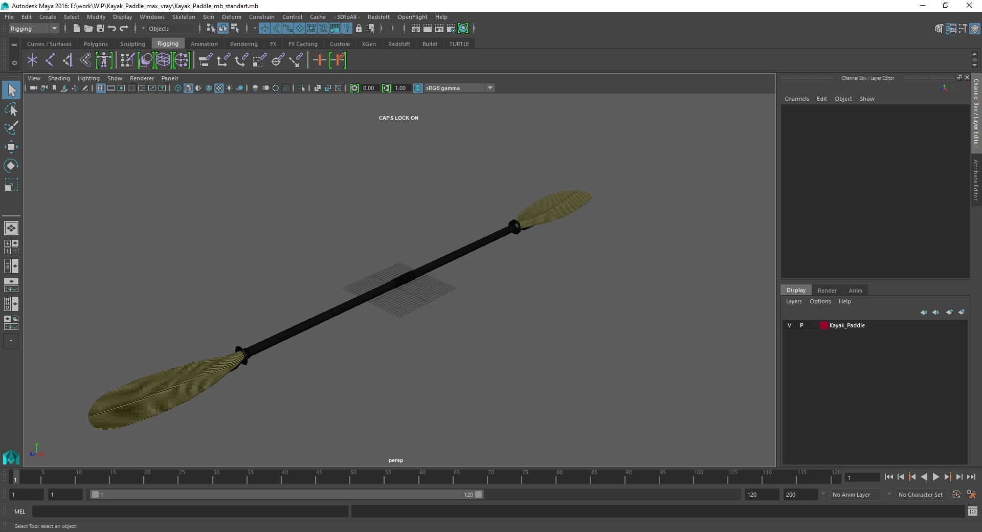 Kayak Paddle 3D