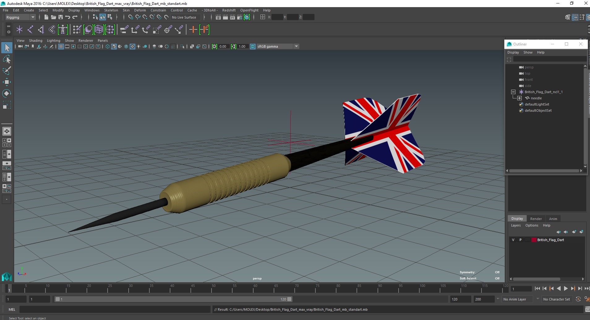 British Flag Dart 3D