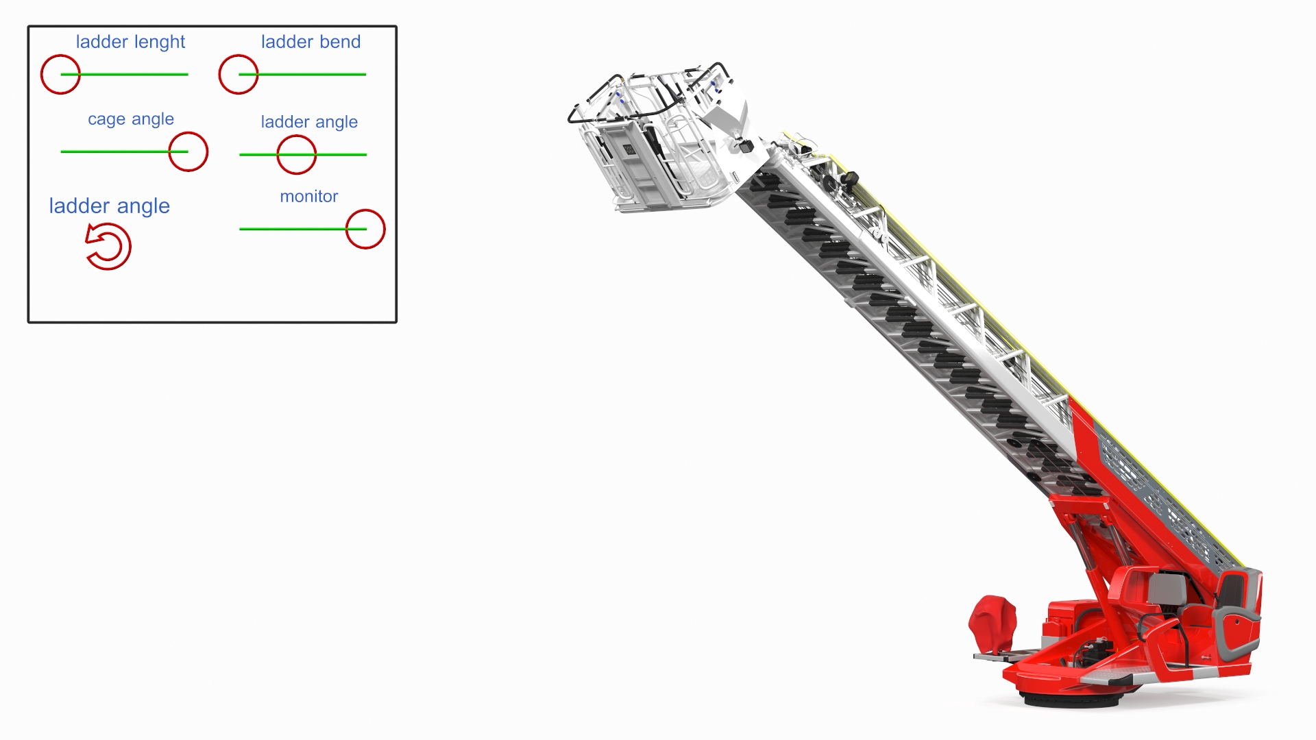 3D Turntable Ladder Rigged model