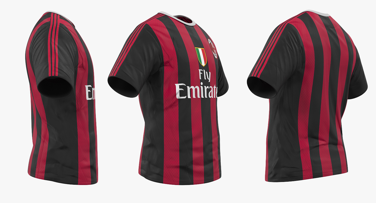 Soccer T Shirt Milan 2 3D