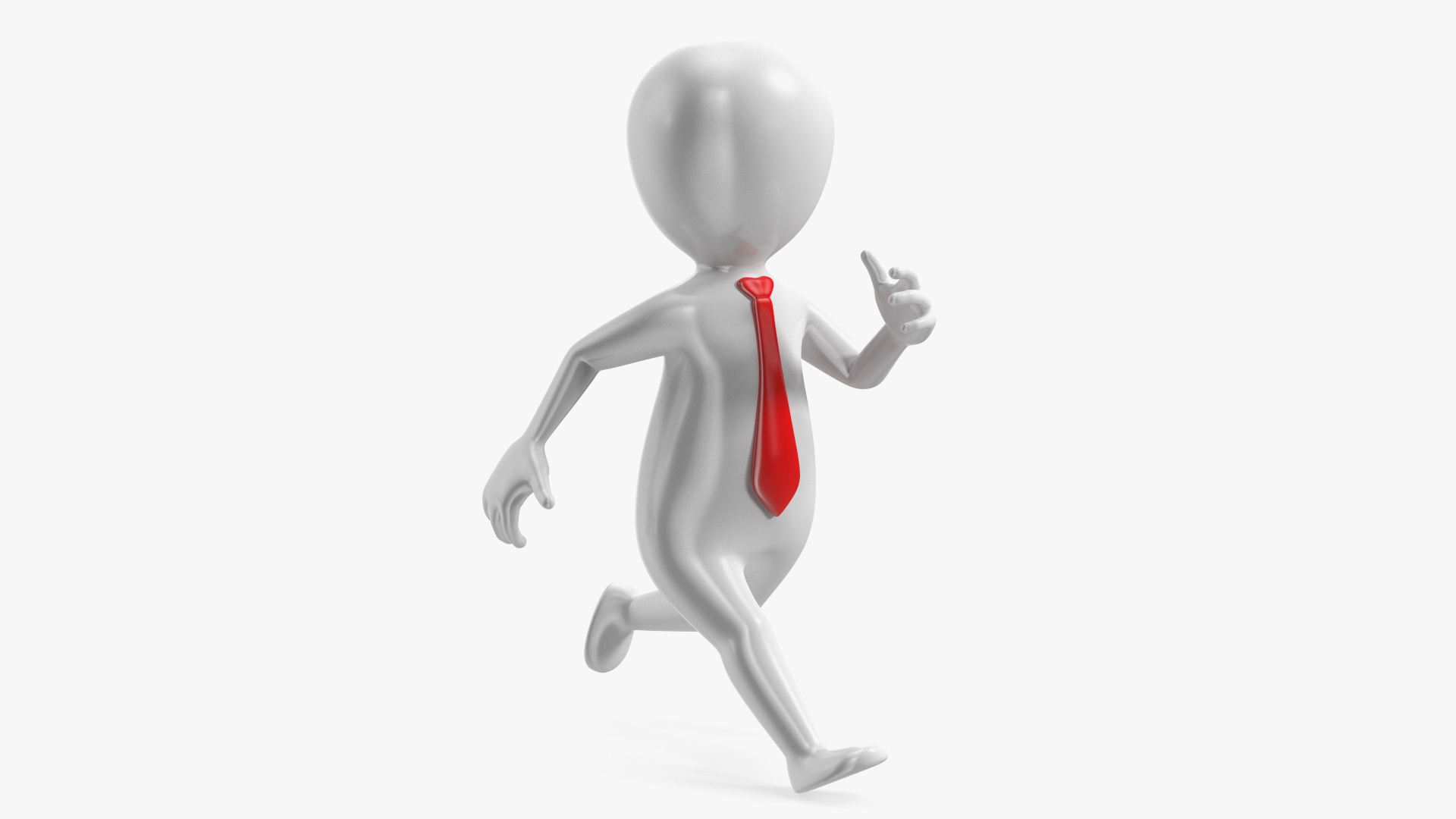 Running Stickman With Red Tie 3D model