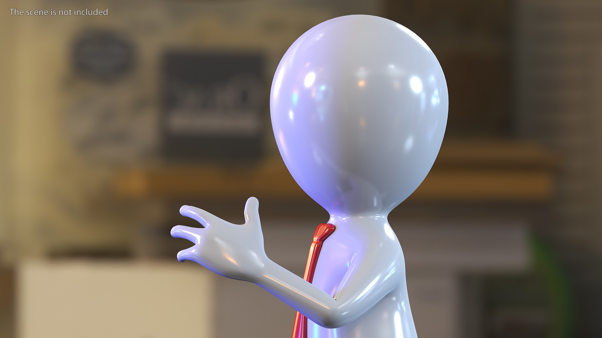 Running Stickman With Red Tie 3D model