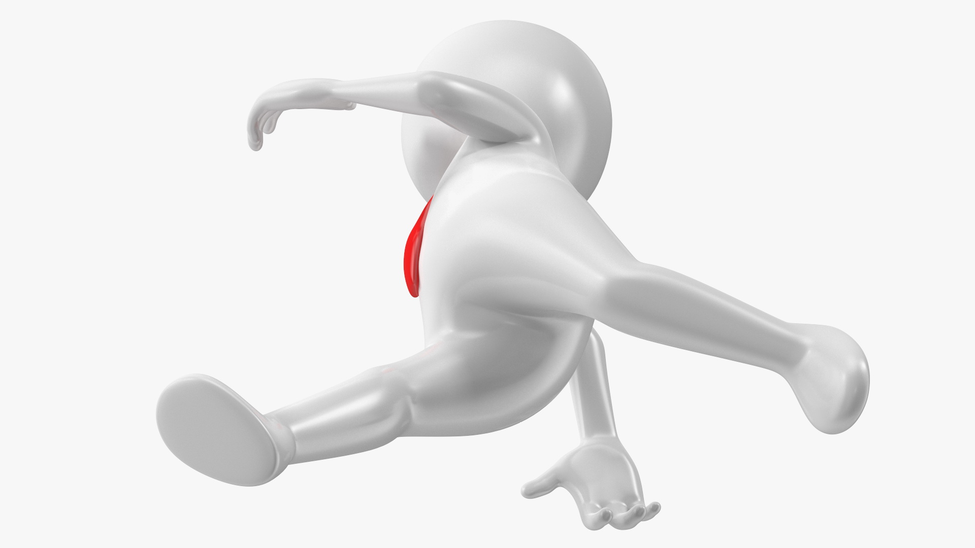 Running Stickman With Red Tie 3D model