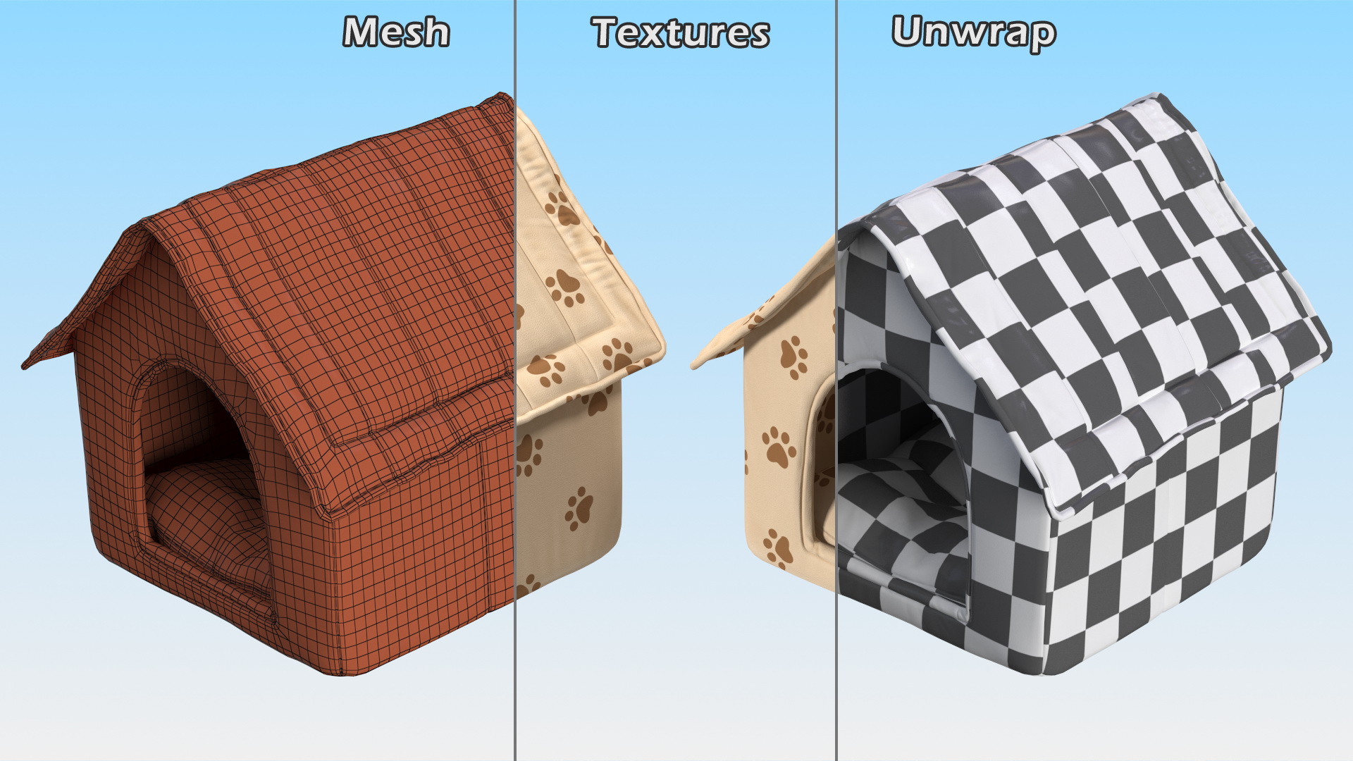 3D model Portable Indoor Soft Dog House