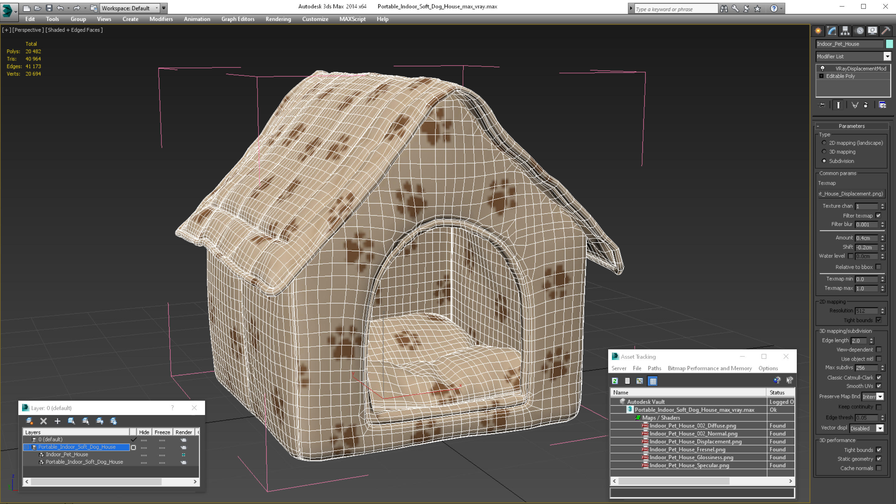 3D model Portable Indoor Soft Dog House