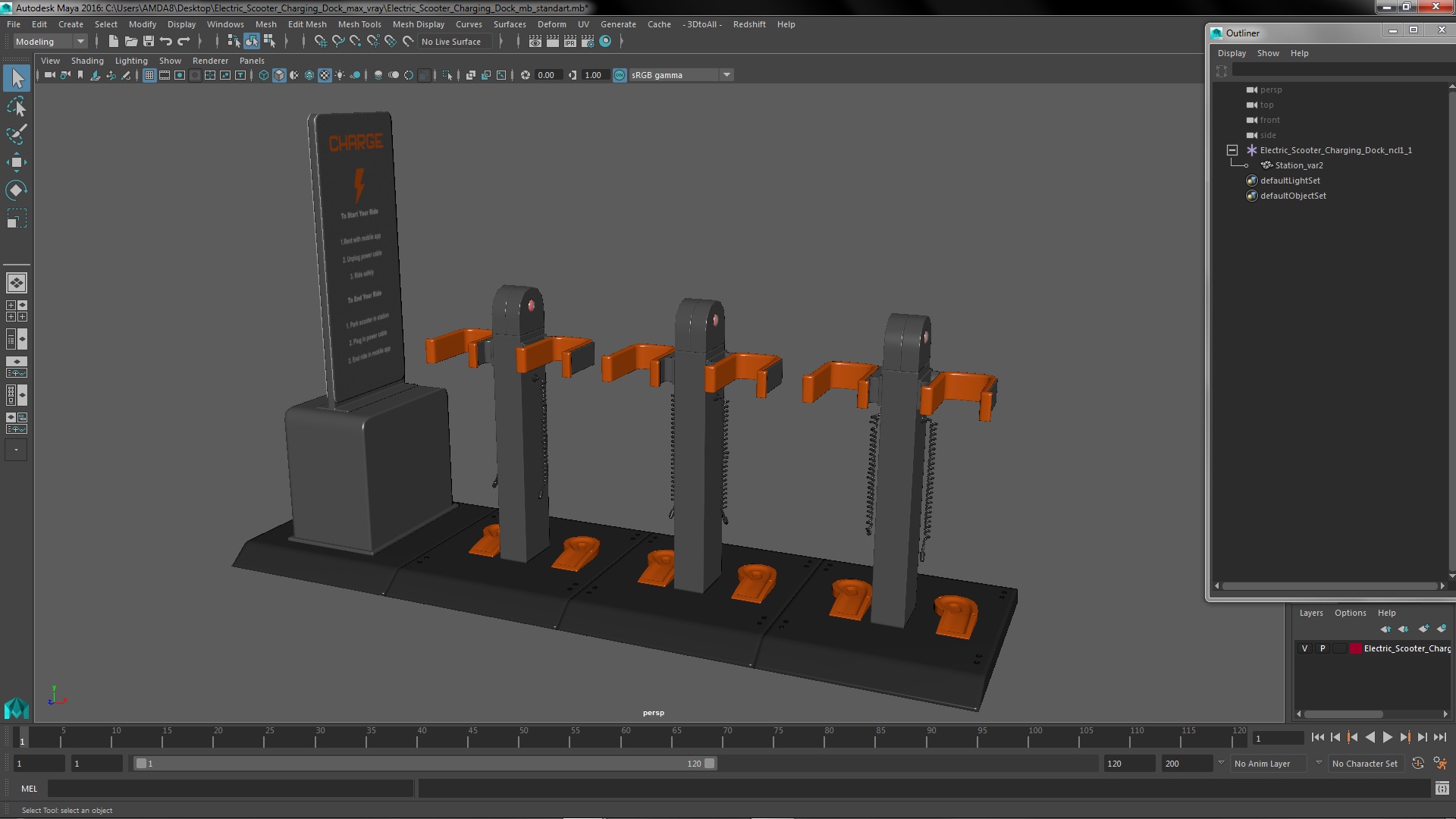 3D model Electric Scooter Charging Dock