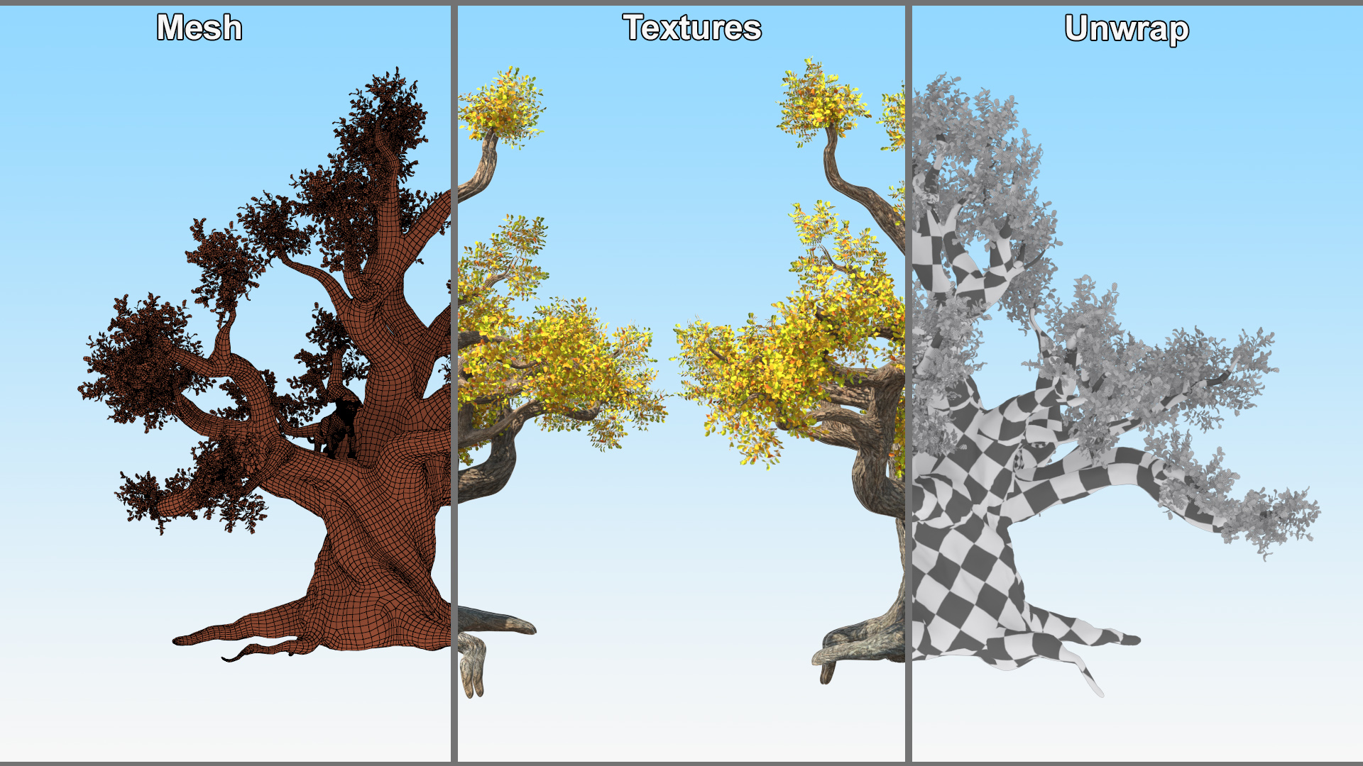 3D model Leopard Cub on Ancient Twisted Tree