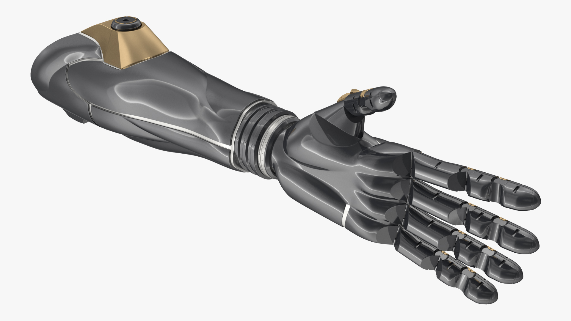 3D Futuristic Prosthetic Arm Black