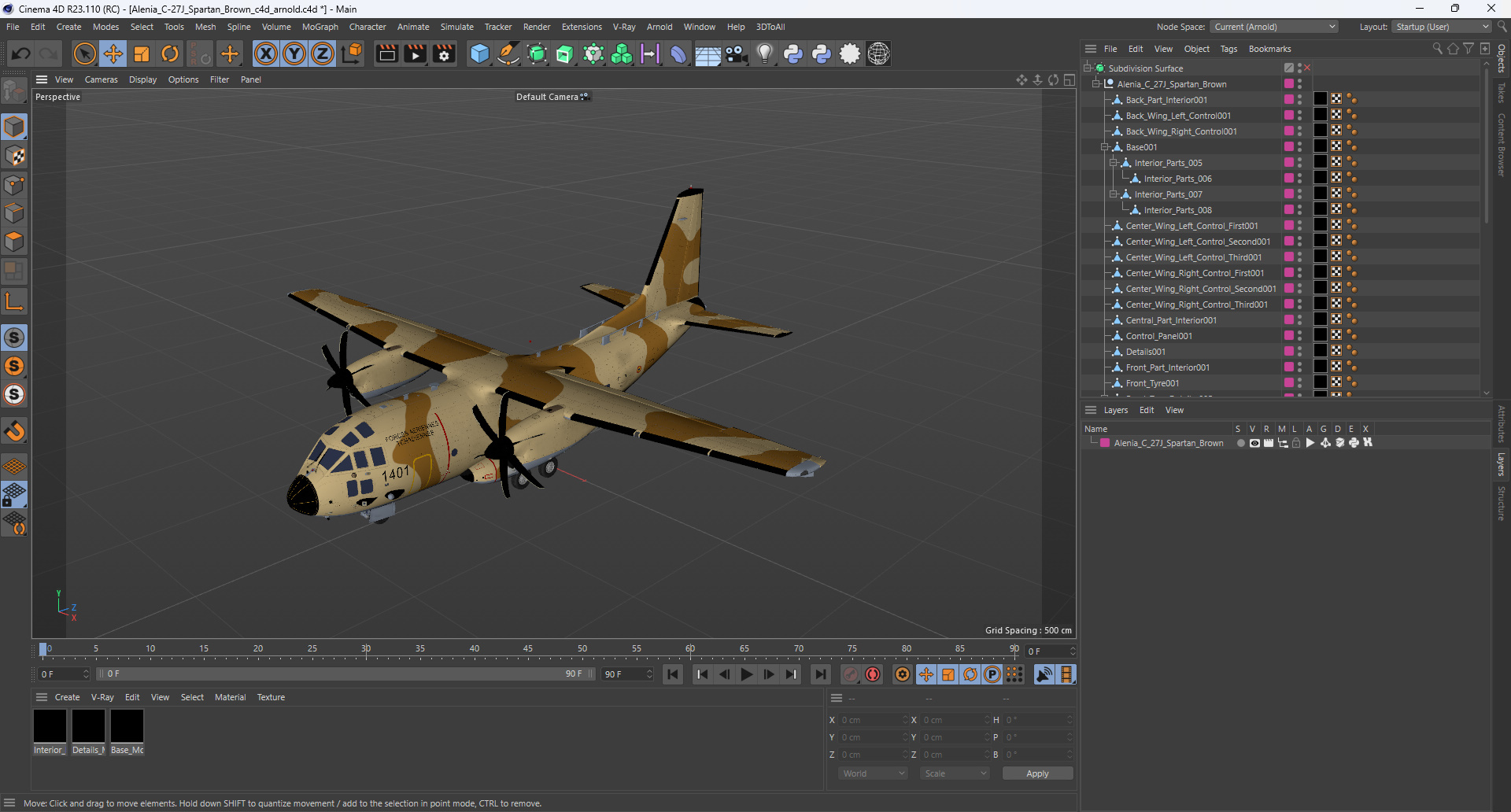 3D Alenia C-27J Spartan Brown