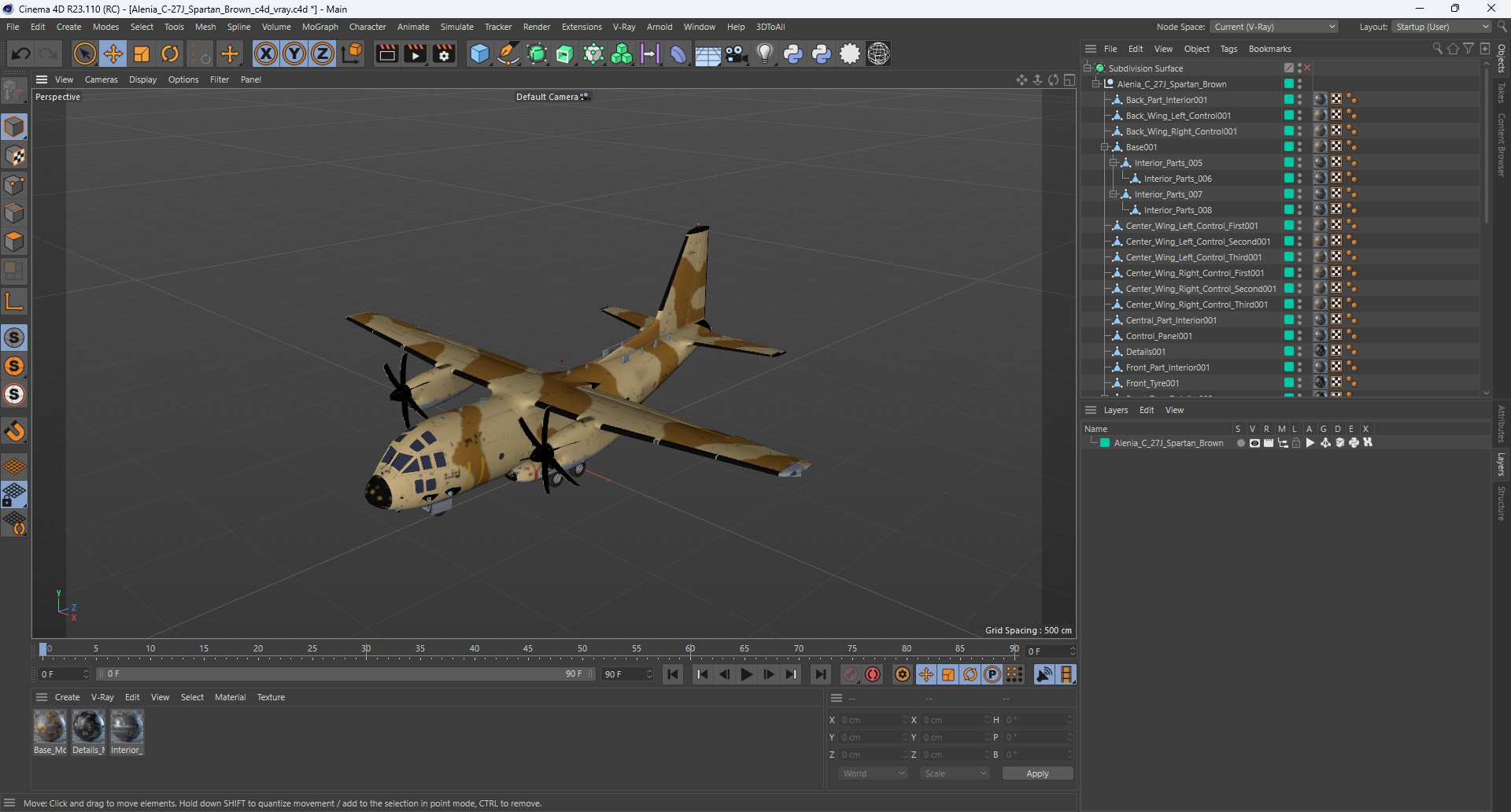 3D Alenia C-27J Spartan Brown