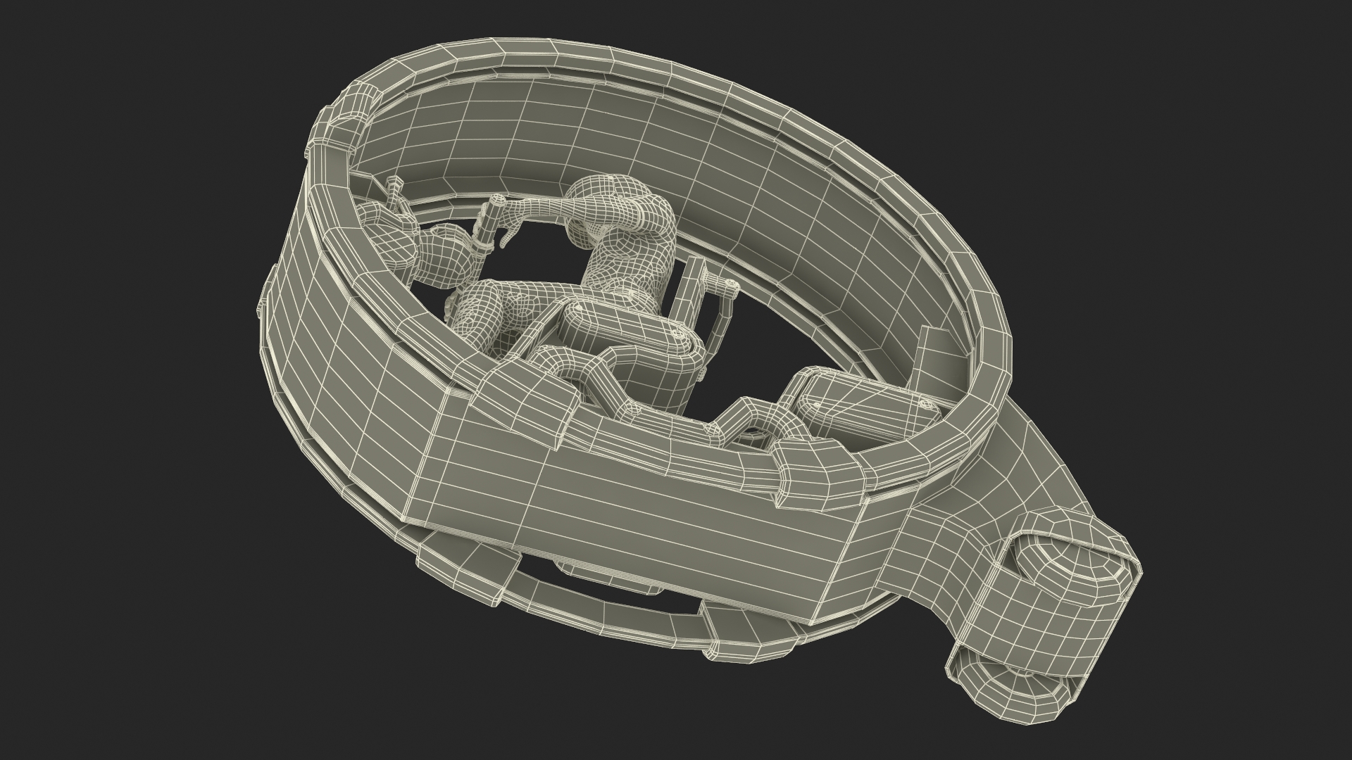 Man in Helmet Driving Sci-Fi Car Tube 3D