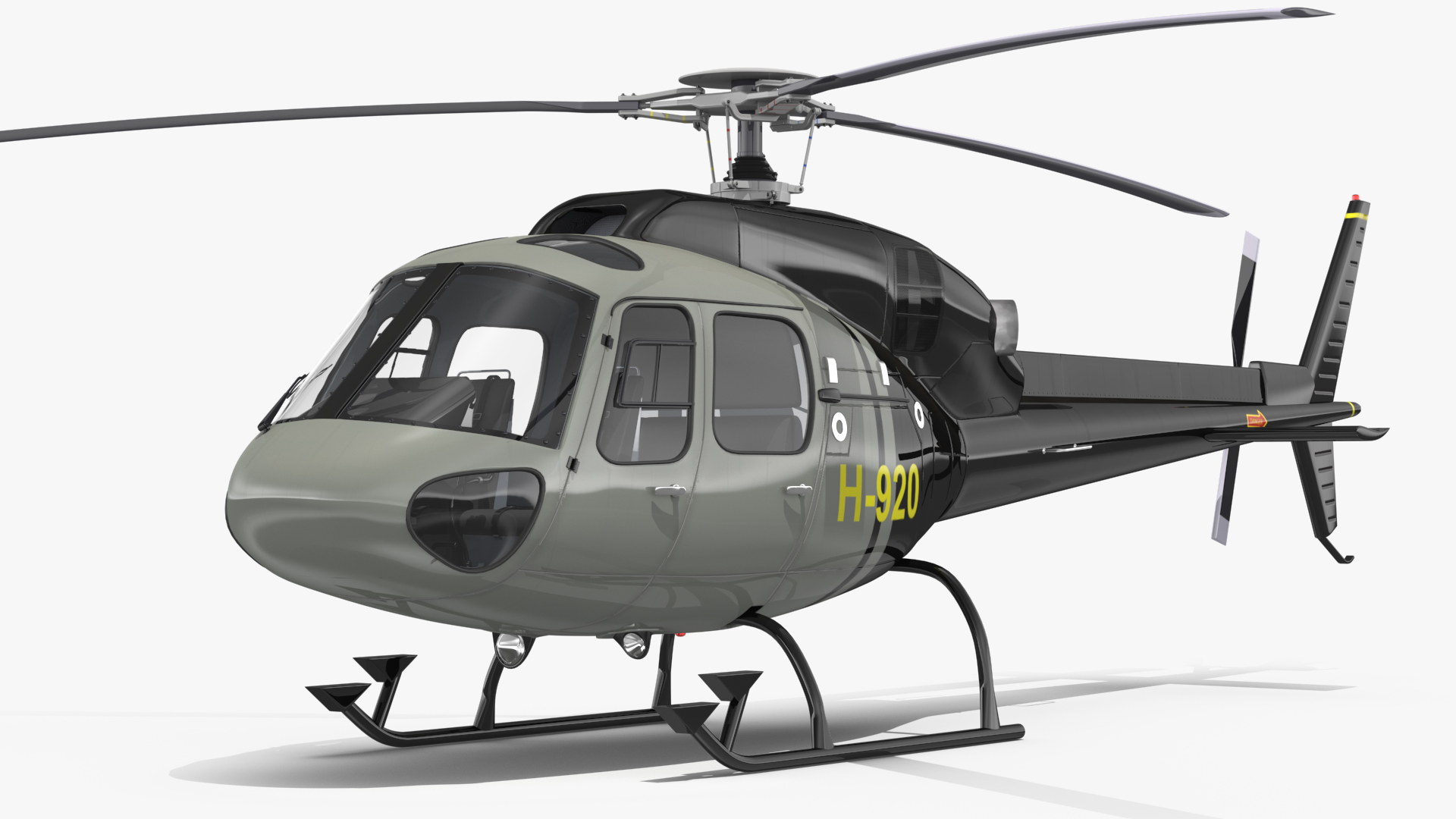 Private Helicopter Eurocopter AS355E Rigged for Cinema 4D 3D