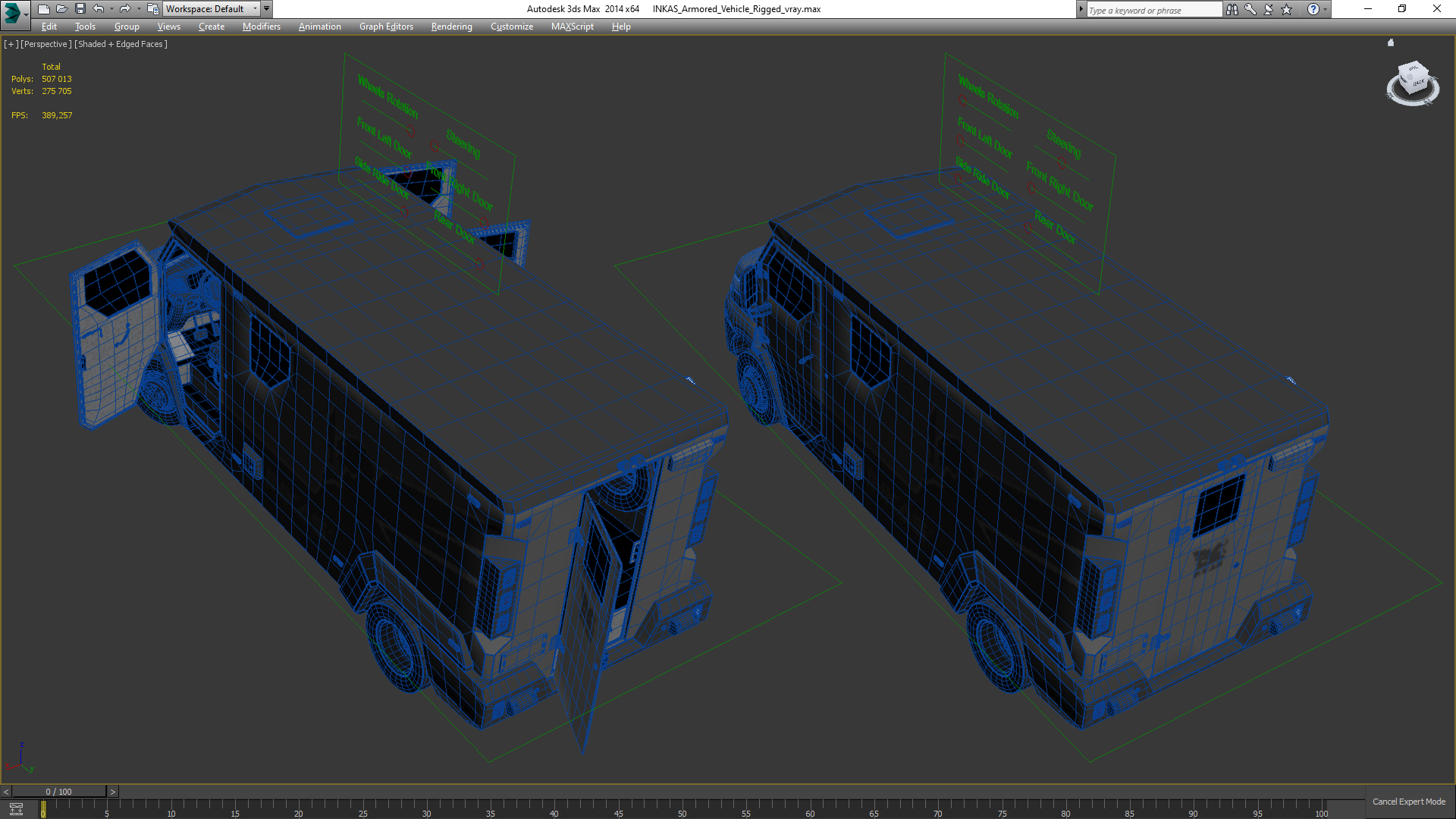 3D INKAS Armored Vehicle Rigged model