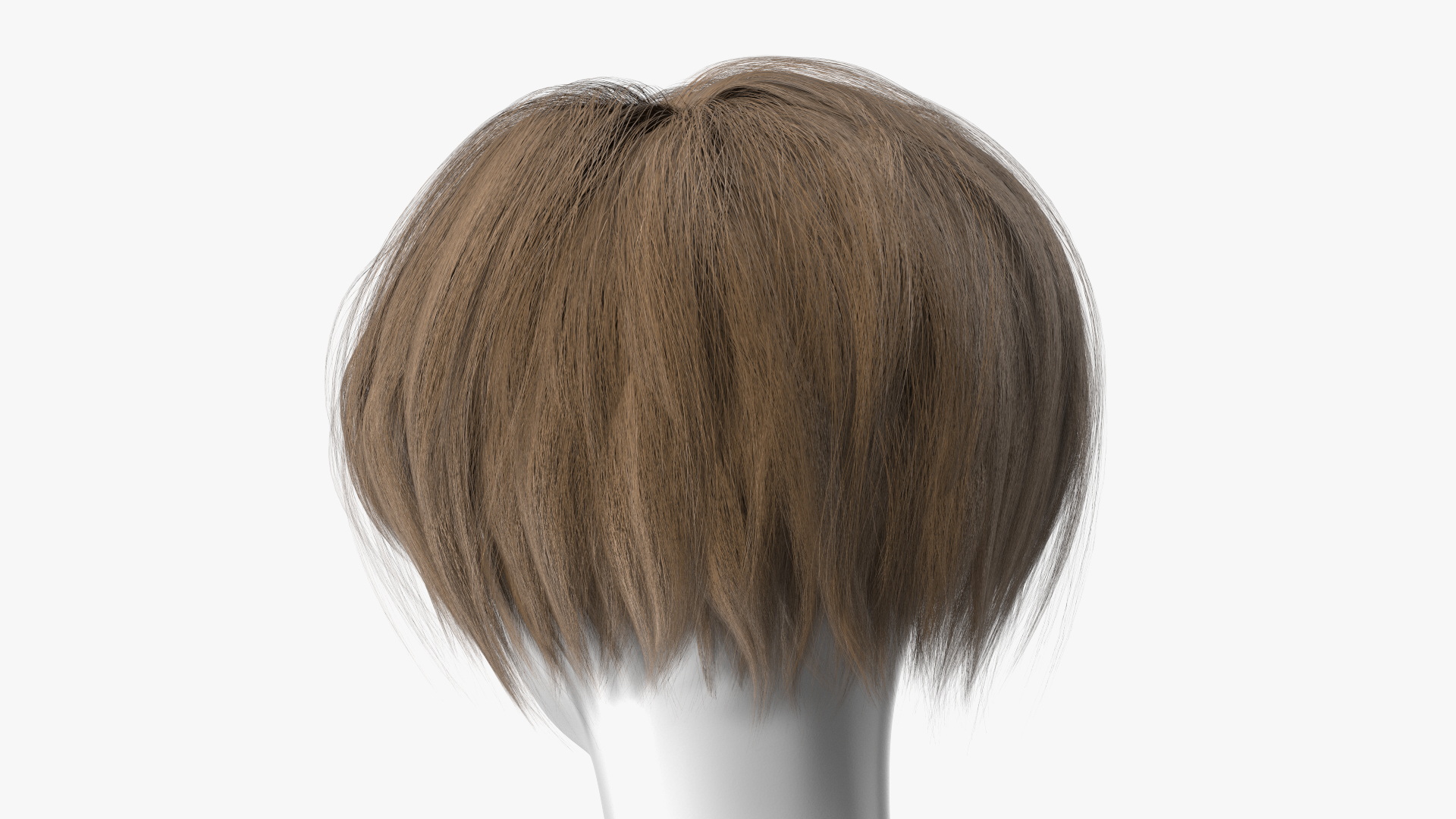 Short Layered Bob Hairstyle Wig Brown 3D