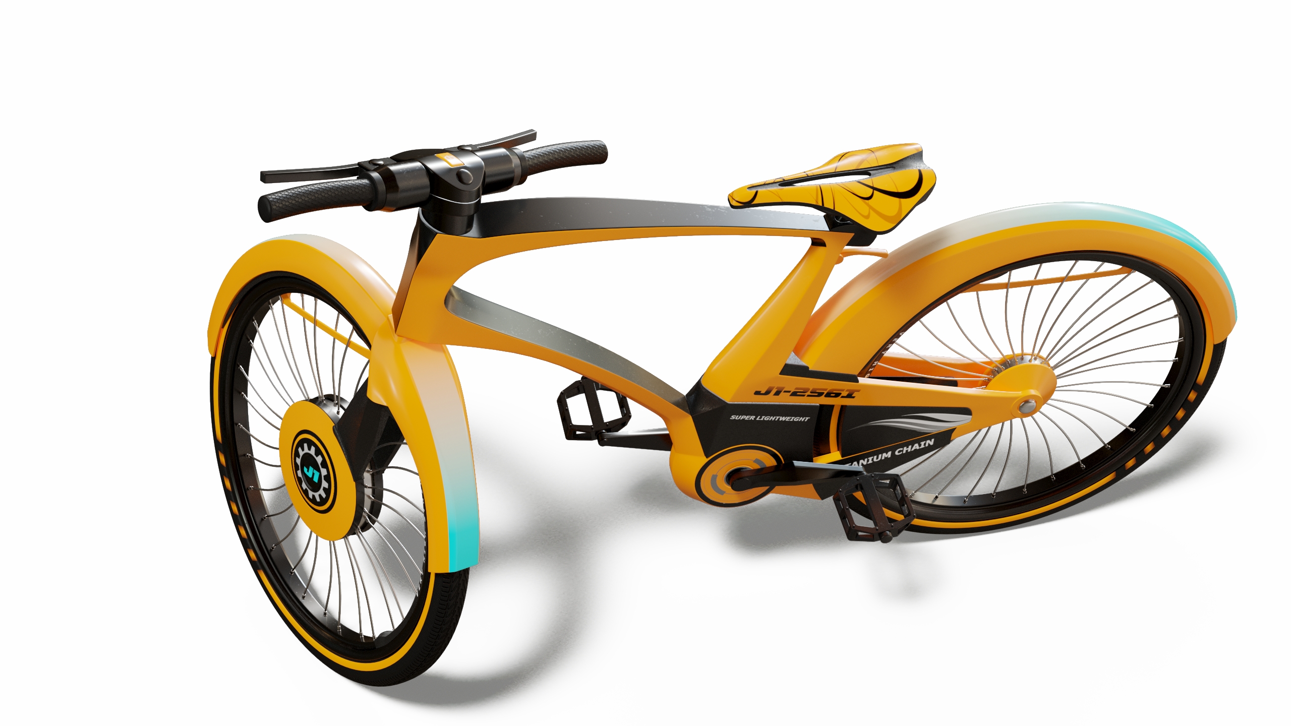 3D Futuristic Urban Bicycle Orange