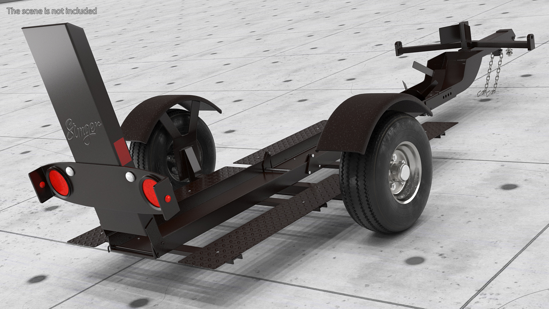 Stinger Folding Motorcycle Trailer 3D model