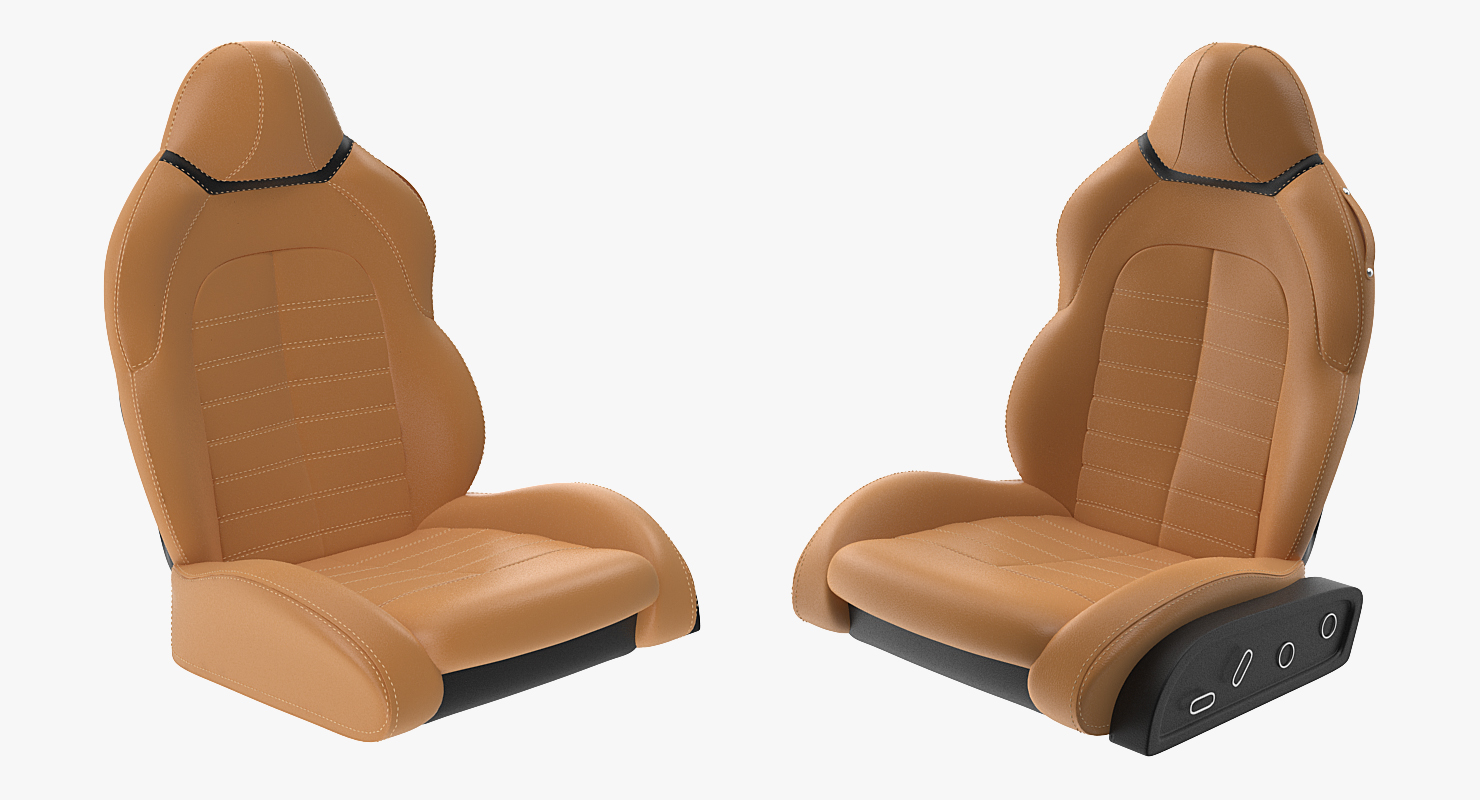 3D Sports Car Front Seat