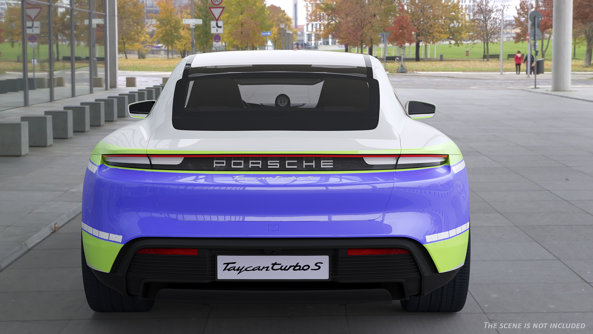 3D Porsche Taycan Turbo S 2020 Police Rigged