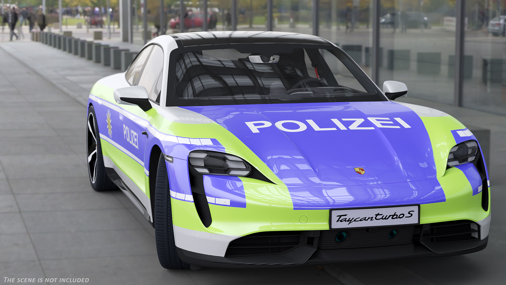 3D Porsche Taycan Turbo S 2020 Police Rigged