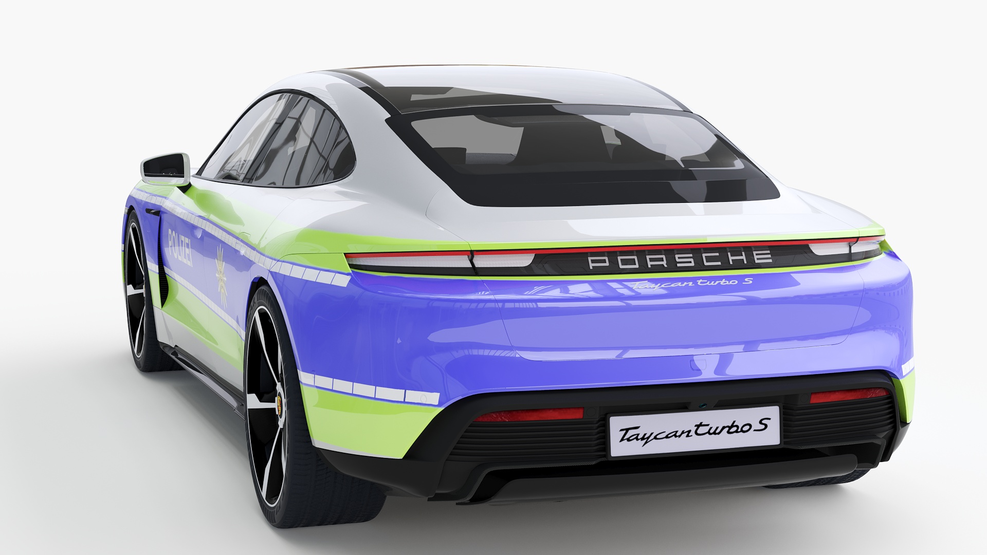 3D Porsche Taycan Turbo S 2020 Police Rigged