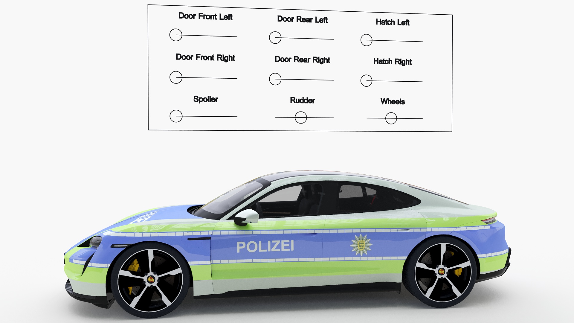 3D Porsche Taycan Turbo S 2020 Police Rigged