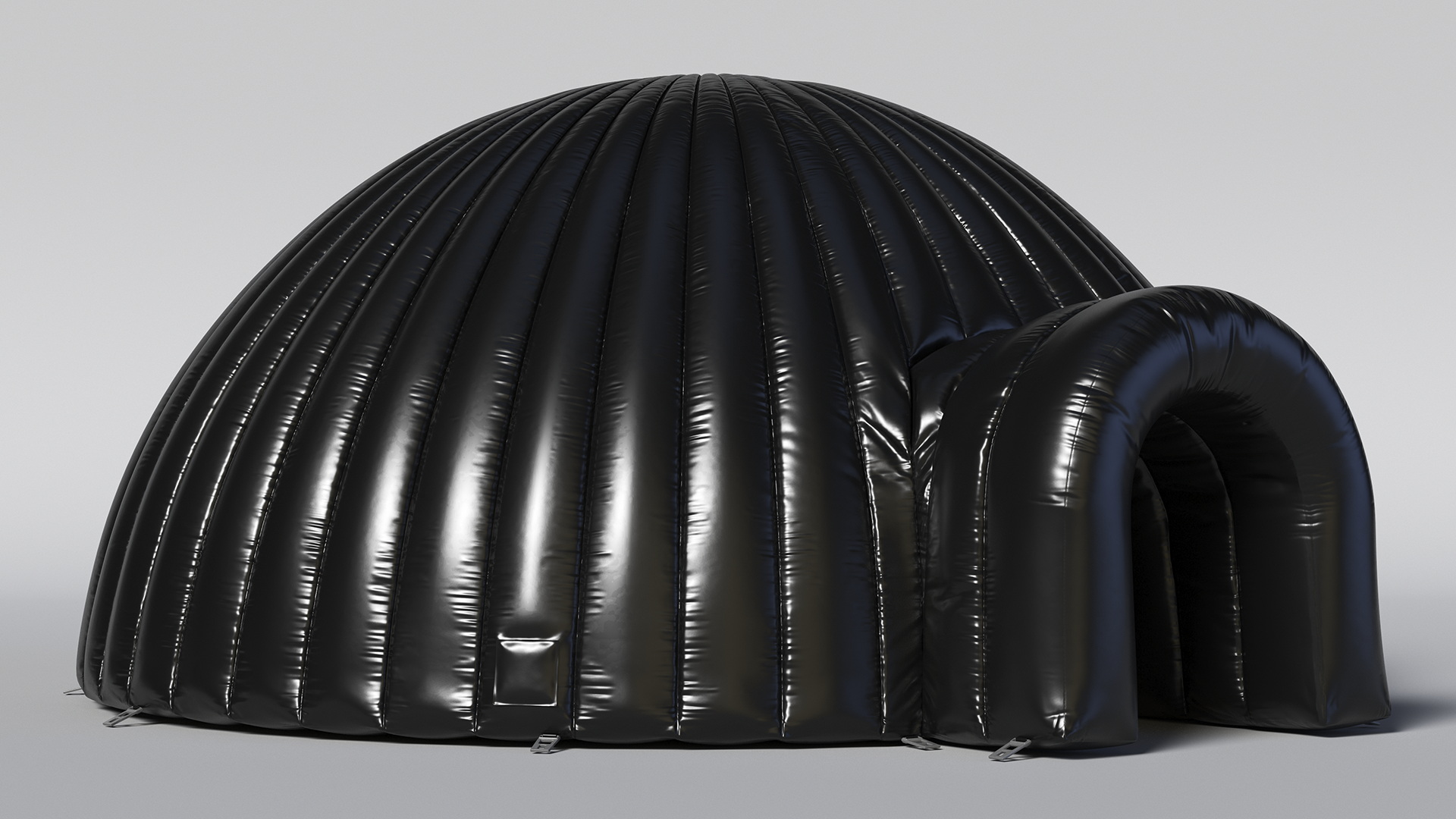 3D Portable Inflatable Igloo Tent Open Black