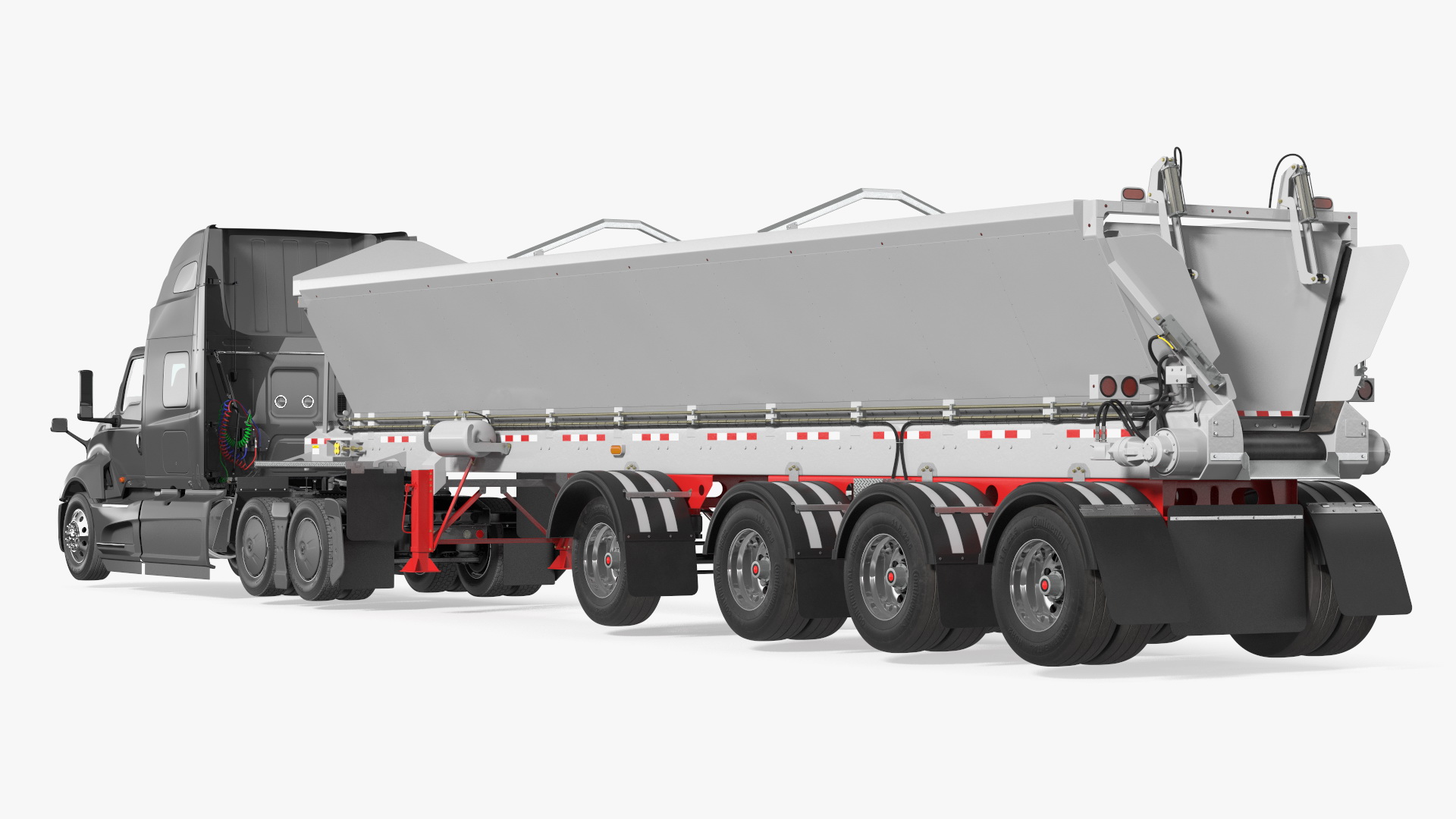 3D Heavy Truck With Bottom Trailer Rigged model