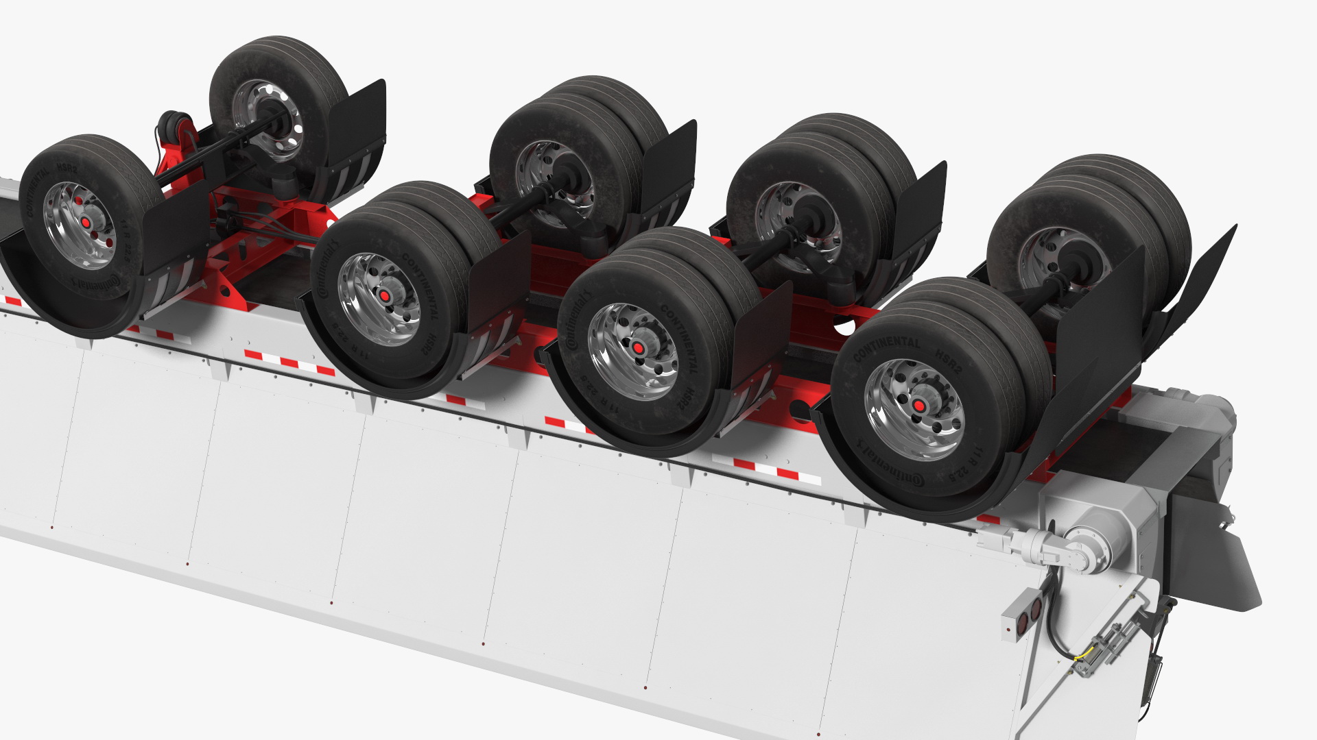 3D Heavy Truck With Bottom Trailer Rigged model