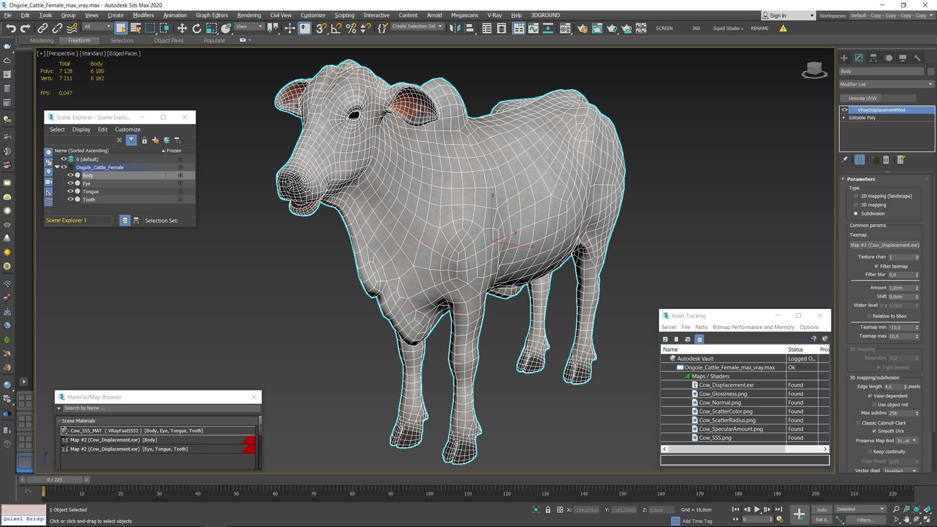 3D model Ongole Cattle Female