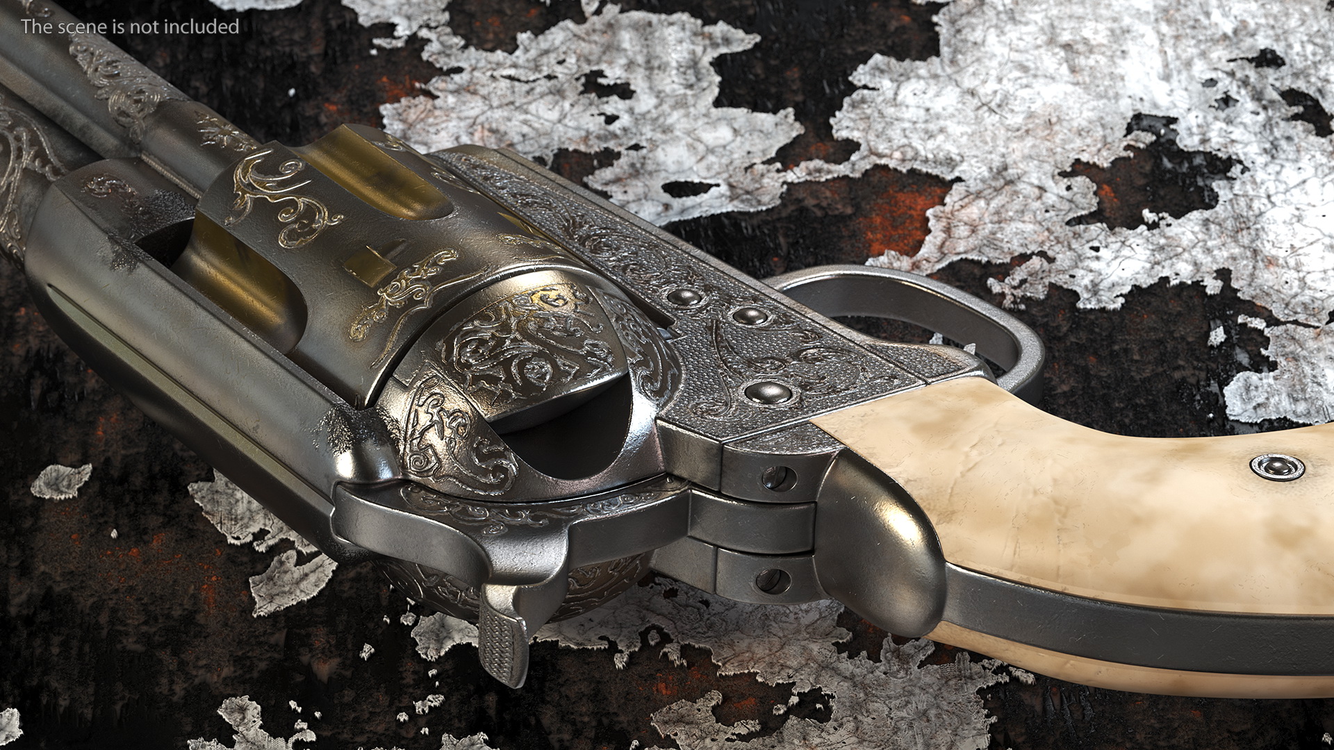 Leather Holster with Revolver 3D model