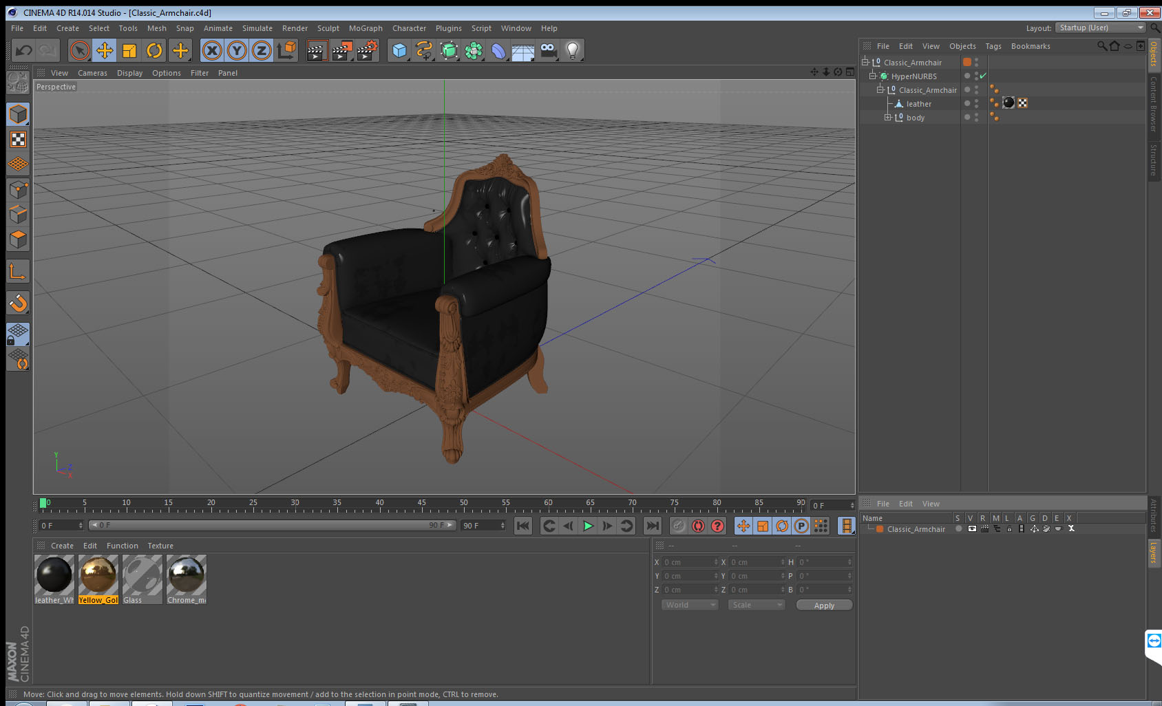 3D Classic Armchair