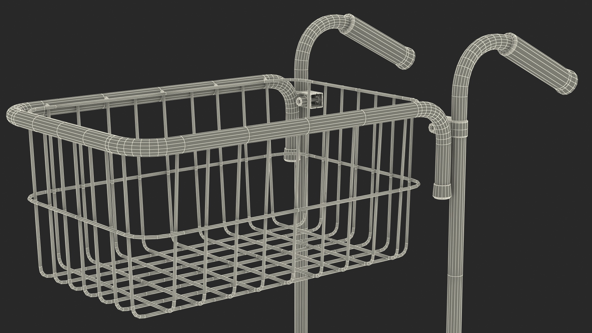 3D model Mini Trolley with Two Baskets Black