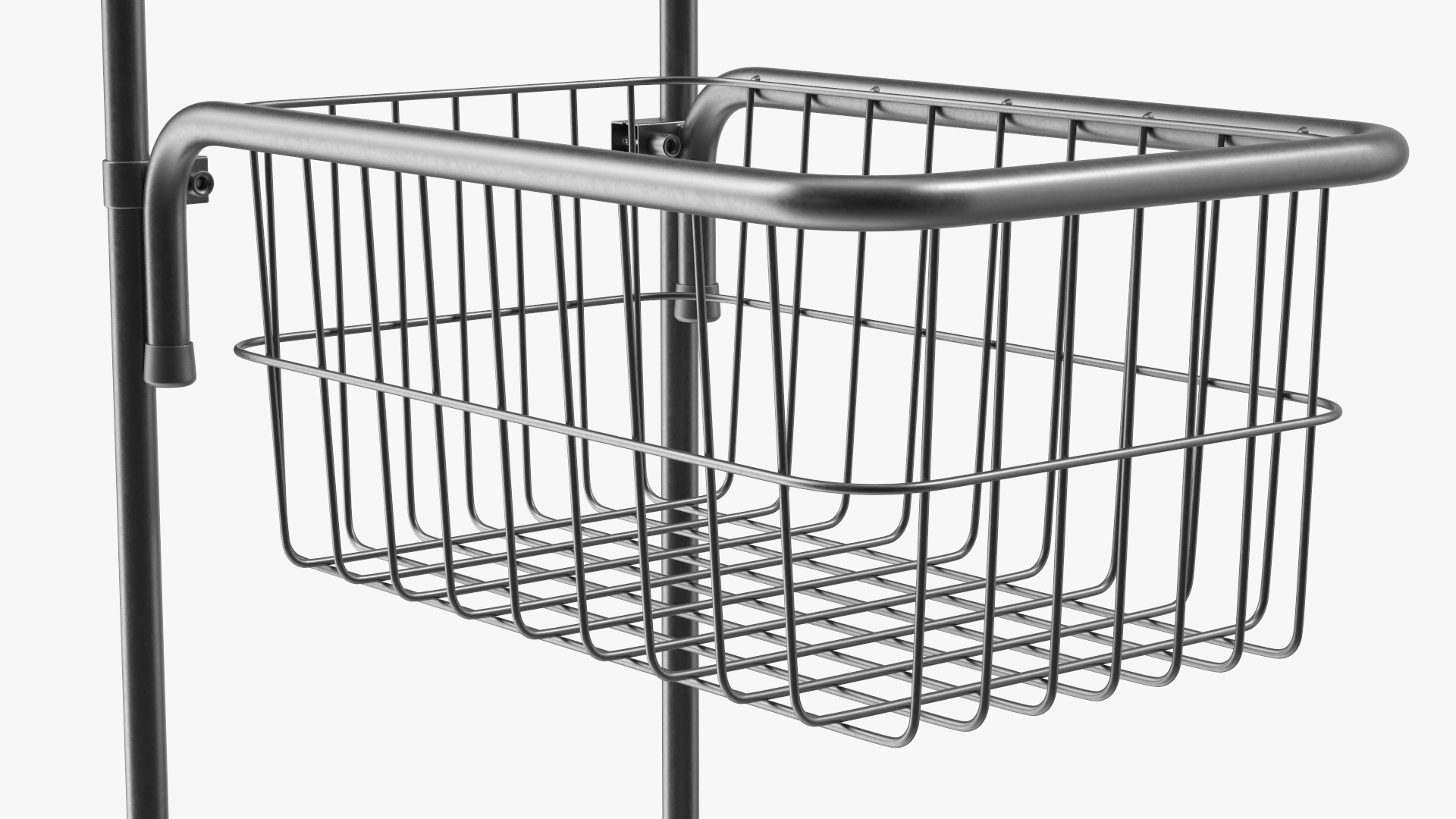 3D model Mini Trolley with Two Baskets Black