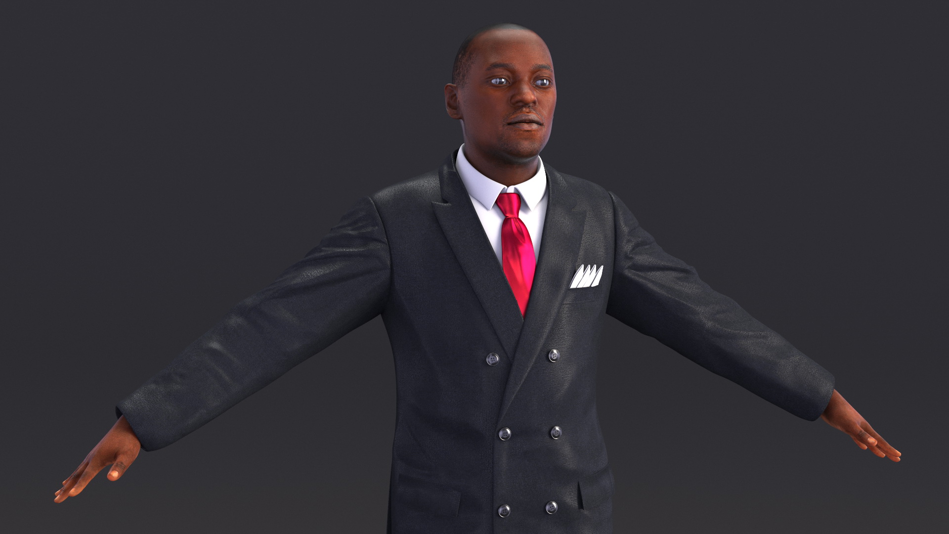 Stylish African American Business Man 3D