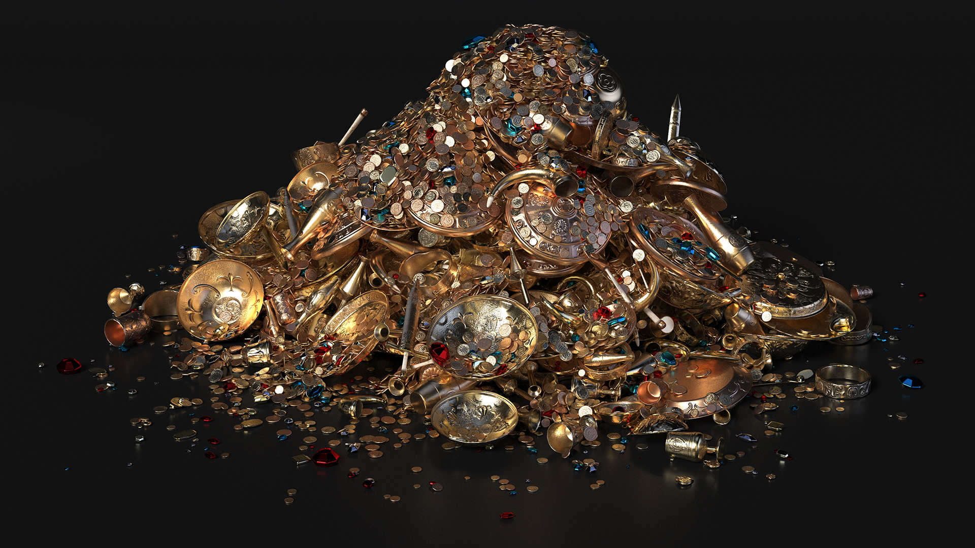 3D Large Pile of Treasures model