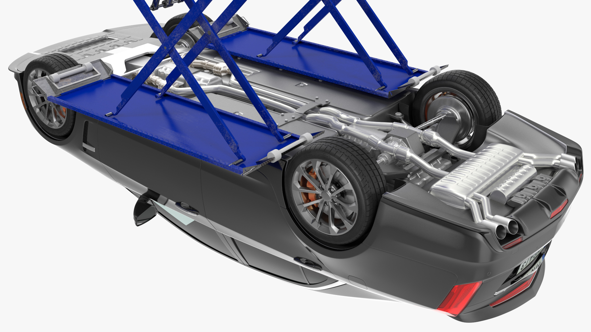 3D Automotive Scissor Lift and Sedan model