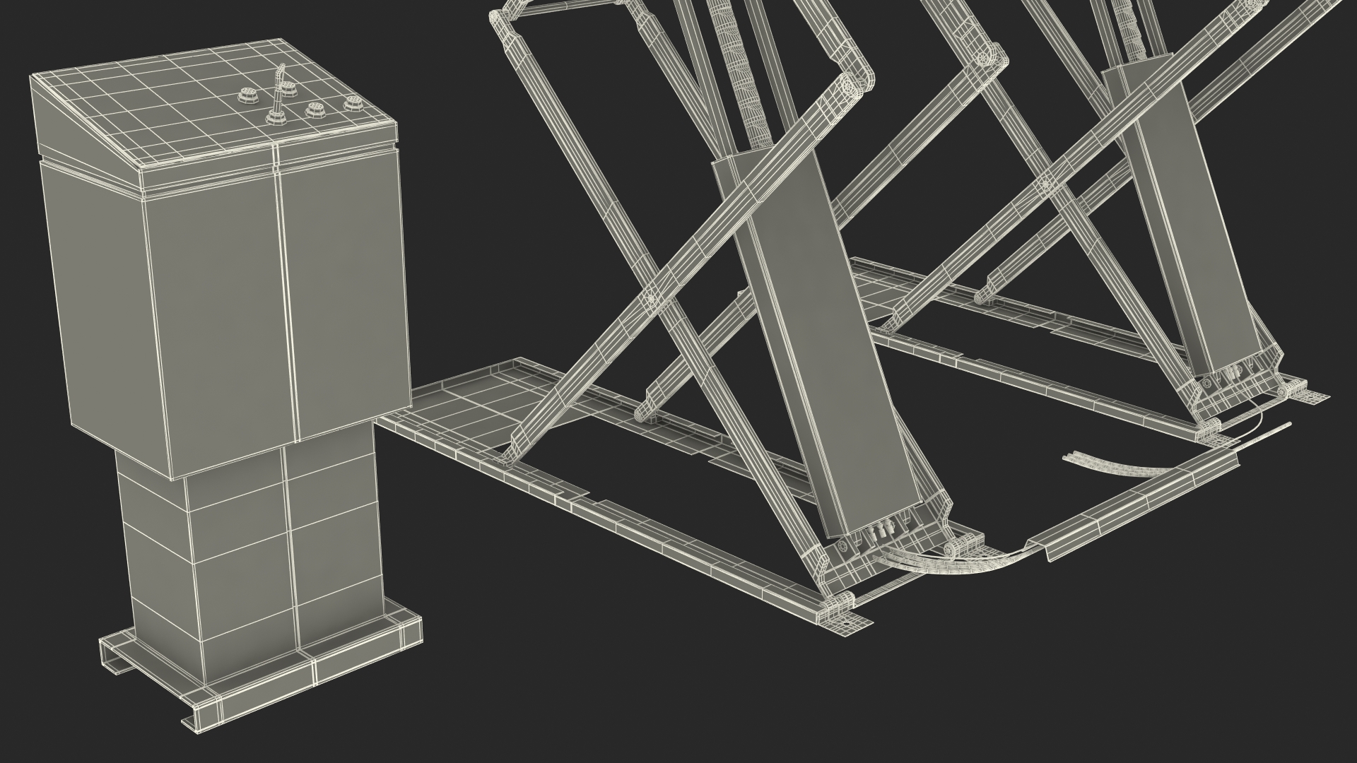 3D Automotive Scissor Lift and Sedan model