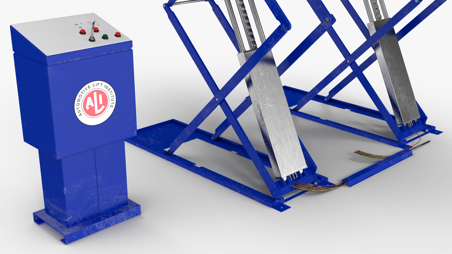 3D Automotive Scissor Lift and Sedan model