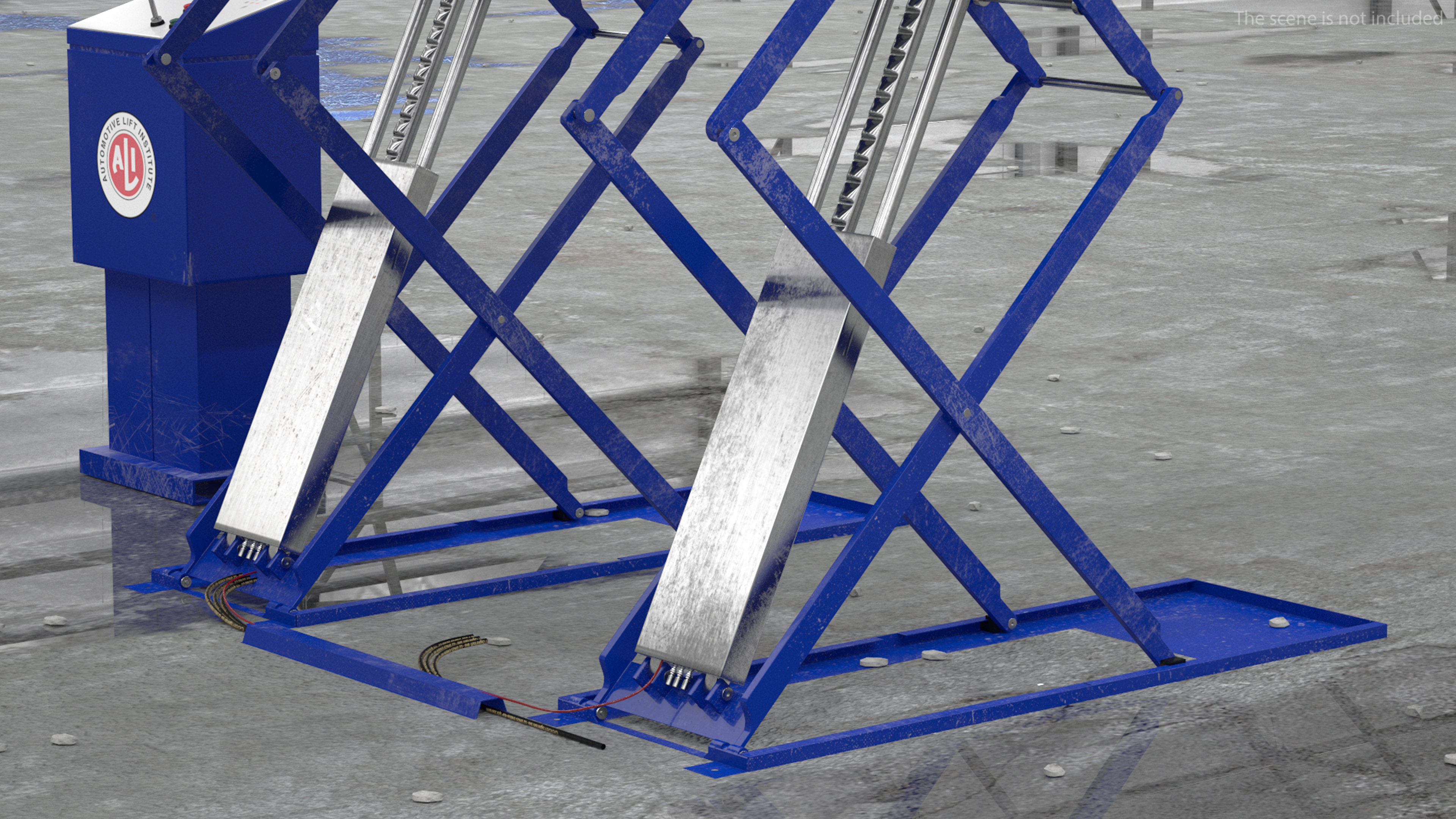 3D Automotive Scissor Lift and Sedan model